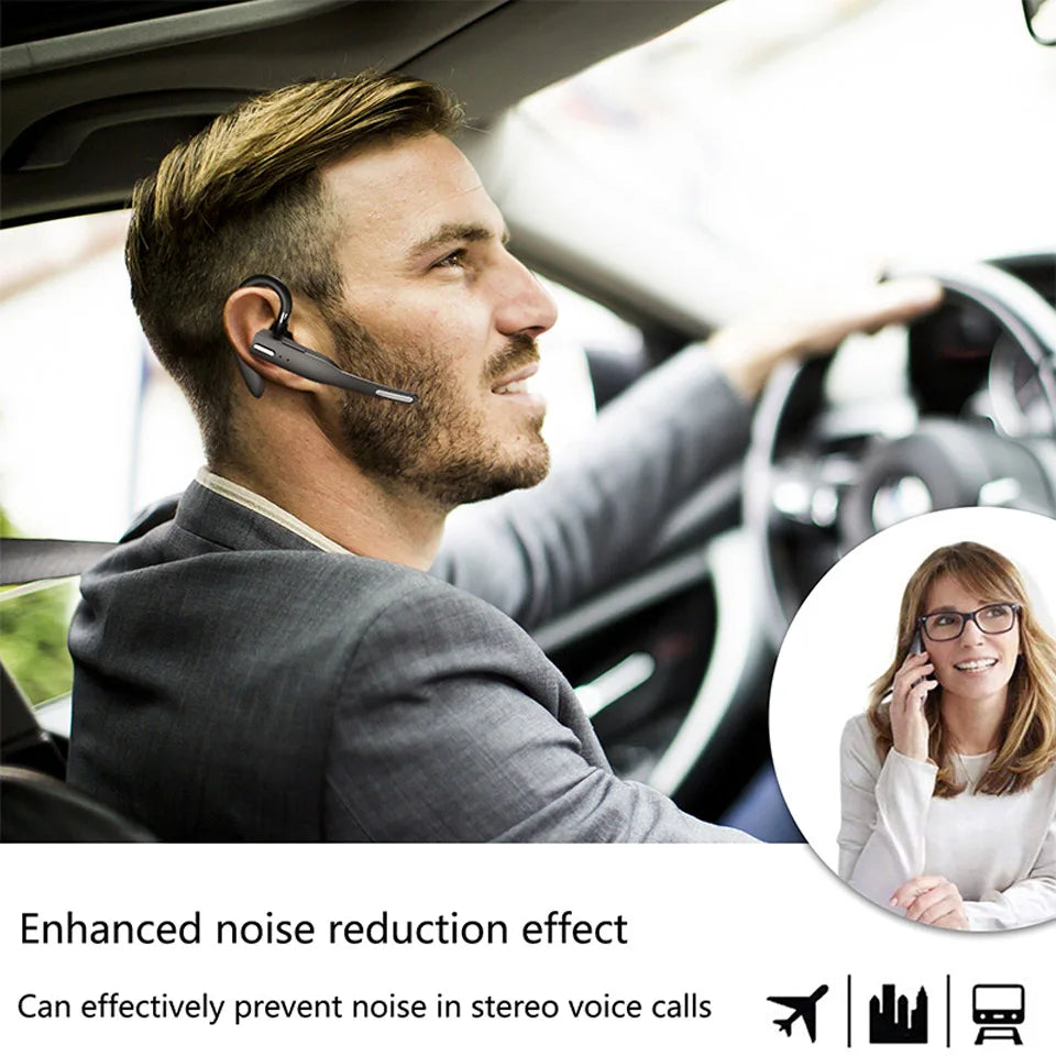 Wireless Bluetooth Headphones With Microphon Earphone ENC Noise Cancelling Handsfree Talking Headset Busines Auriculares Driving
