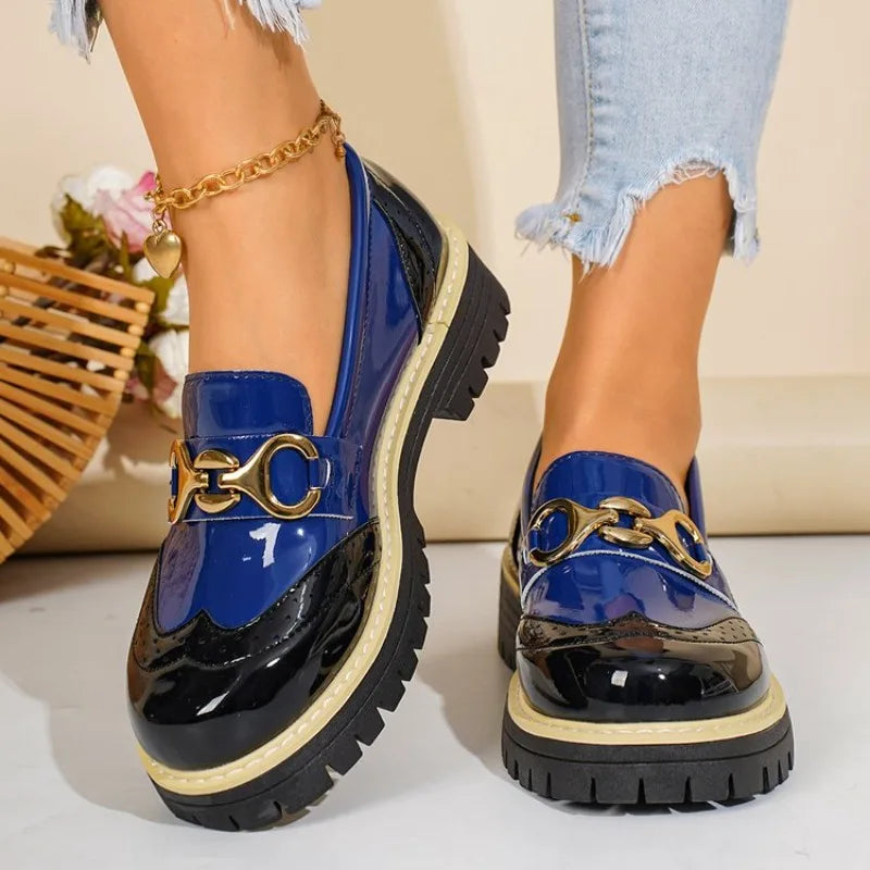 2026 Female Shoes Women Fashion Toe Flats Loafers Platform Casual Buckle Ladies Heels