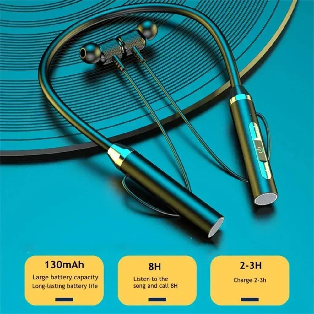 Wireless Headphones Bluetooth Neckband Magnetic Headphones Sports Running 5.3 Headphones with Microphone