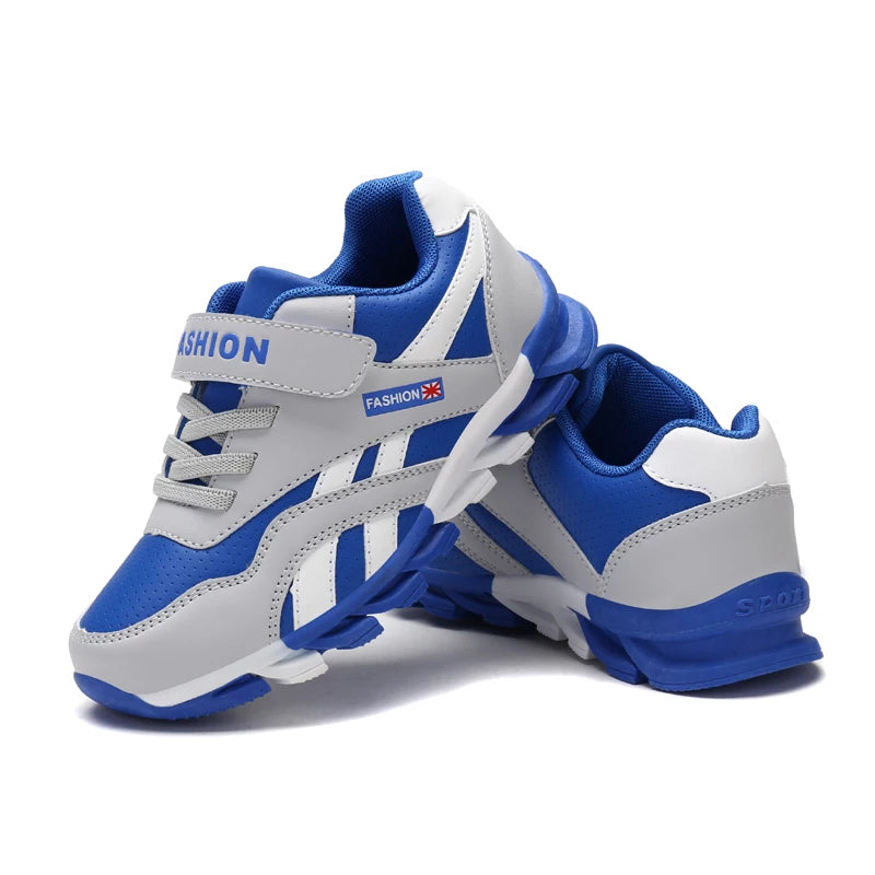 Kids Fashion Sneakers Outdoor Sport Boys Tennis Comfort Leather Running Shoes Lightweight Children&