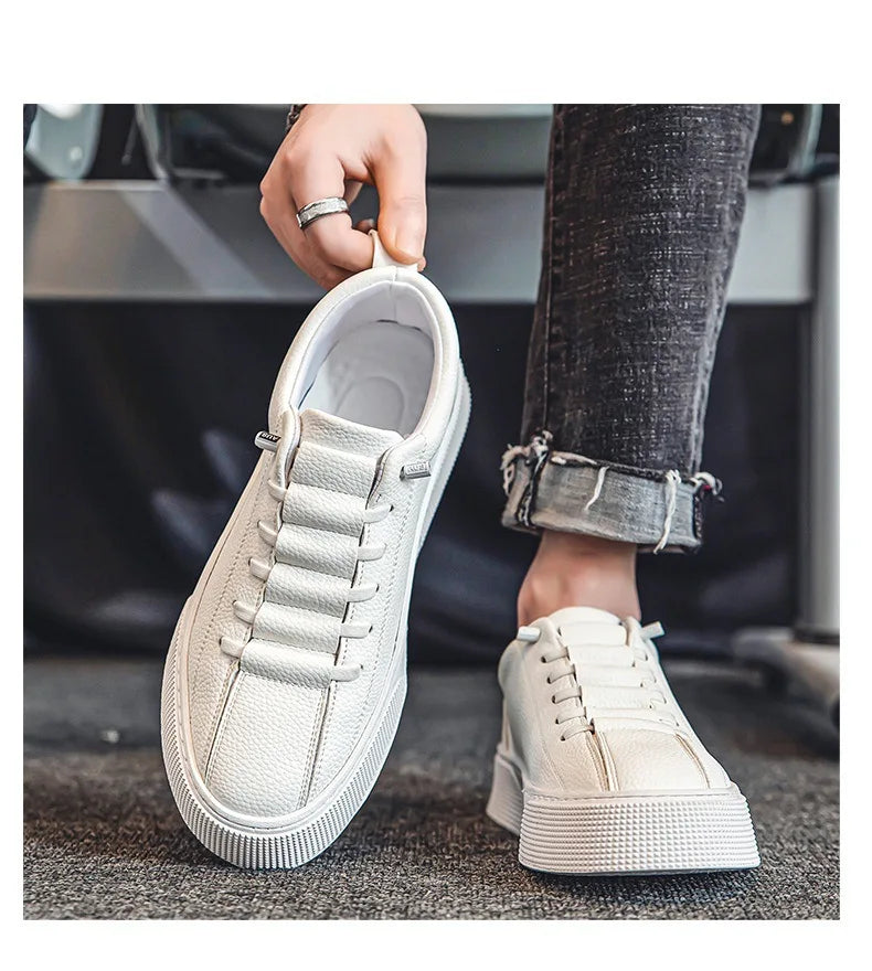 Sneakers for Men Fashion Casual Lace Up Round Toe Flat White mens Running Sport Shoes Zapatillas Deportivas Hombre