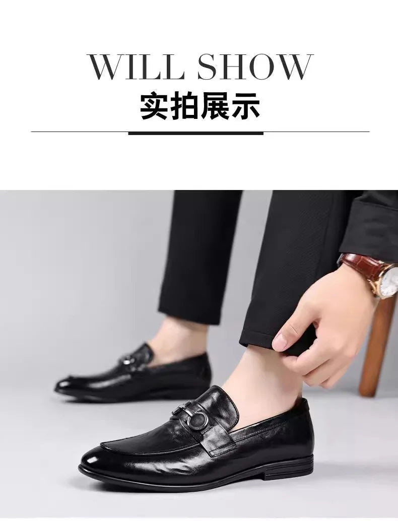 New Shoes for Men Leather Casual Shoes Fashion Business Leisure Dress Shoes Street Cool Loafers