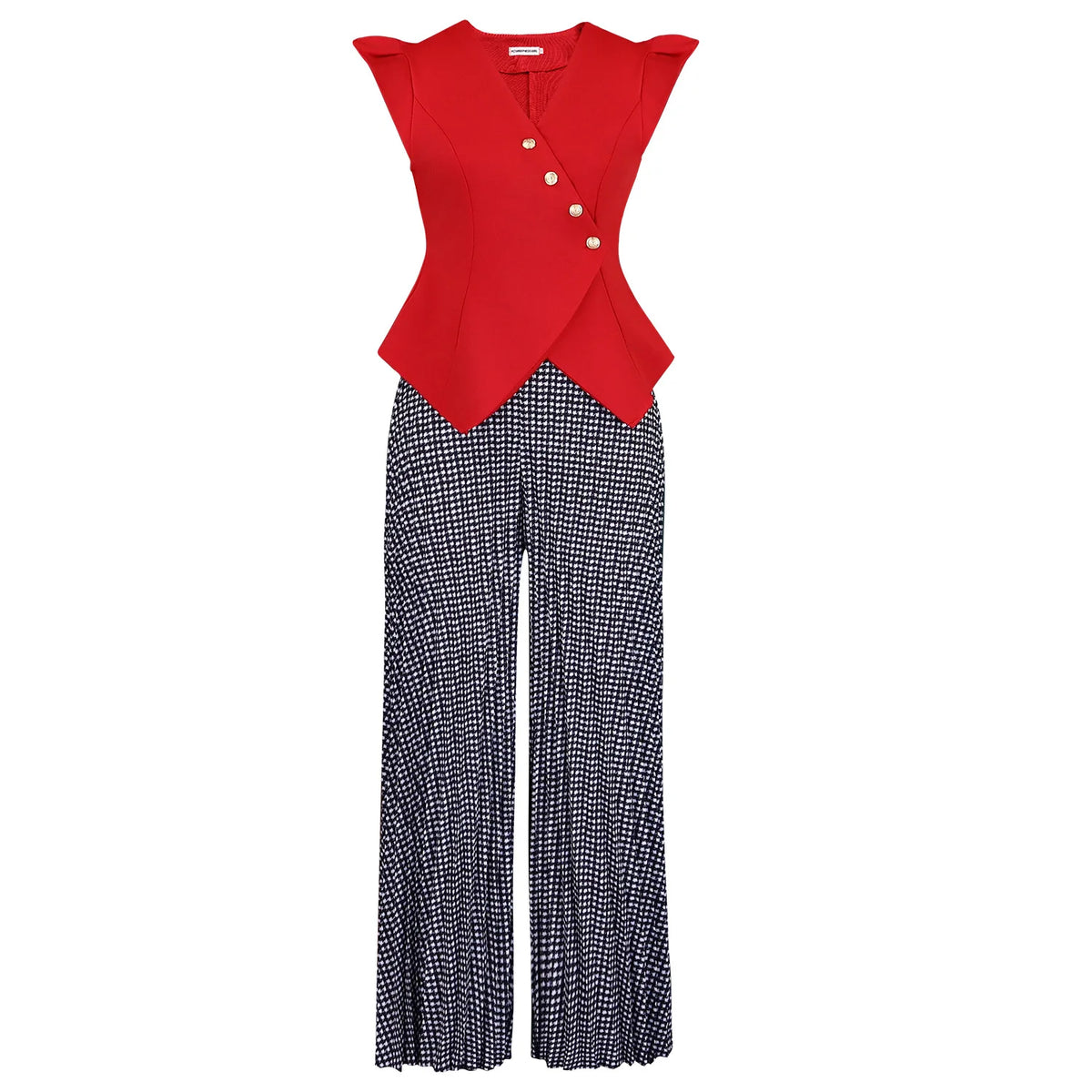 African Clothes For Women 2026 Summer 2 PCS Set Dashiki Outfits Sleeveless Tops And Pleated Pants Suit Birthday Party Gowns