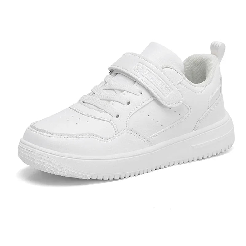 Kids School Sports Walking Shoes Fashion White Casual Sneakers for Boys & Girls Non-Slip Soft Sole Children&