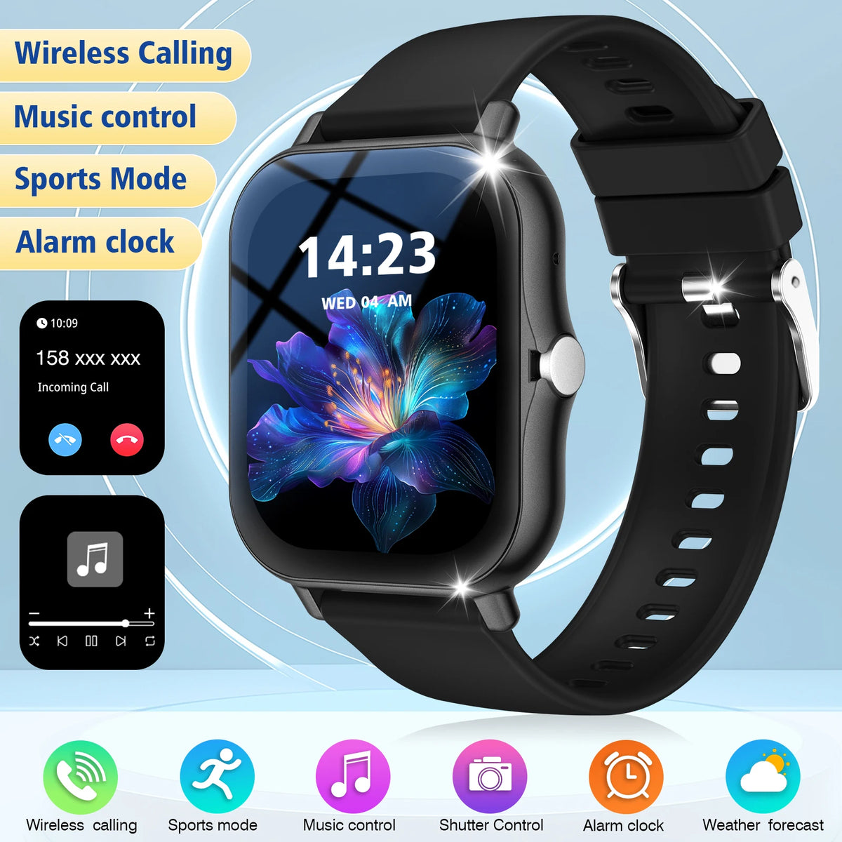 Smart Watch With Wireless Calling, Multi-Sport Modes, Message Reminders, Sports Watch For Iphone/Android