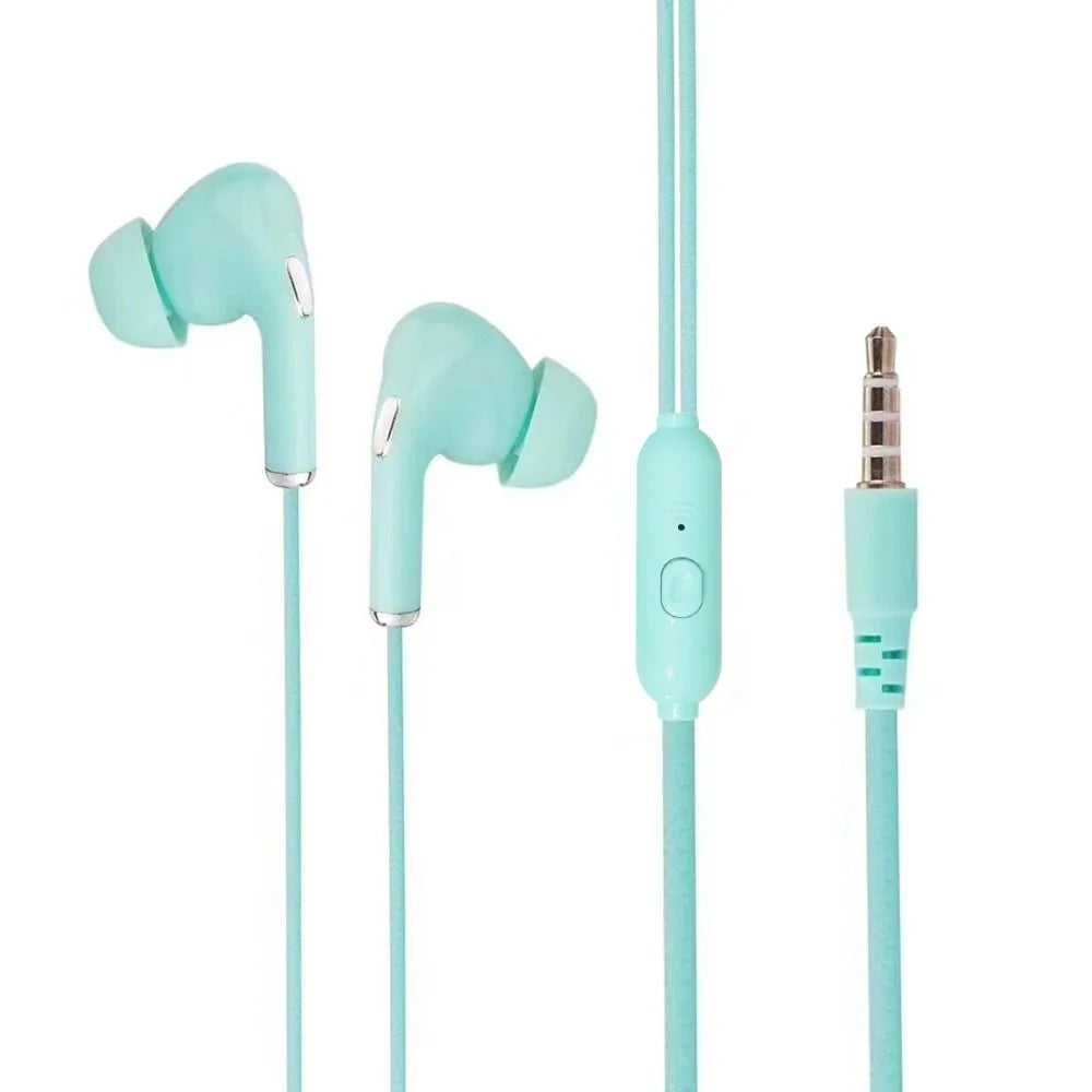 High Definition Wired Earphone 3.5mm In-Ear Control Portable Sport Wired Headset With Mic Wired Headphones For Mobile Phones