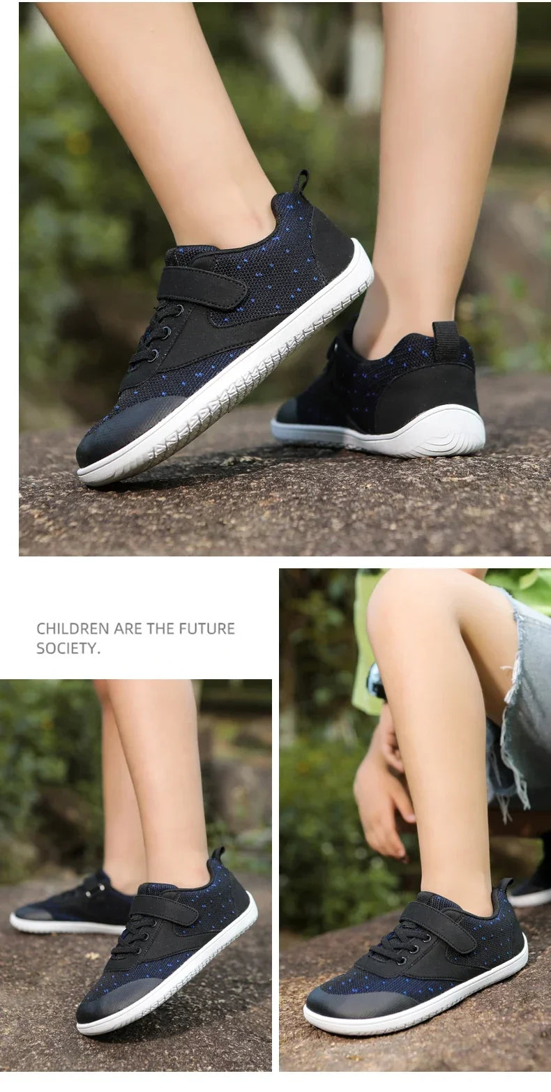 Kids Wide Barefoot Shoes Minimalist Boys Girls Sneakers Lightweight Non Slip Children Walking Shoes Casual Skate Flat