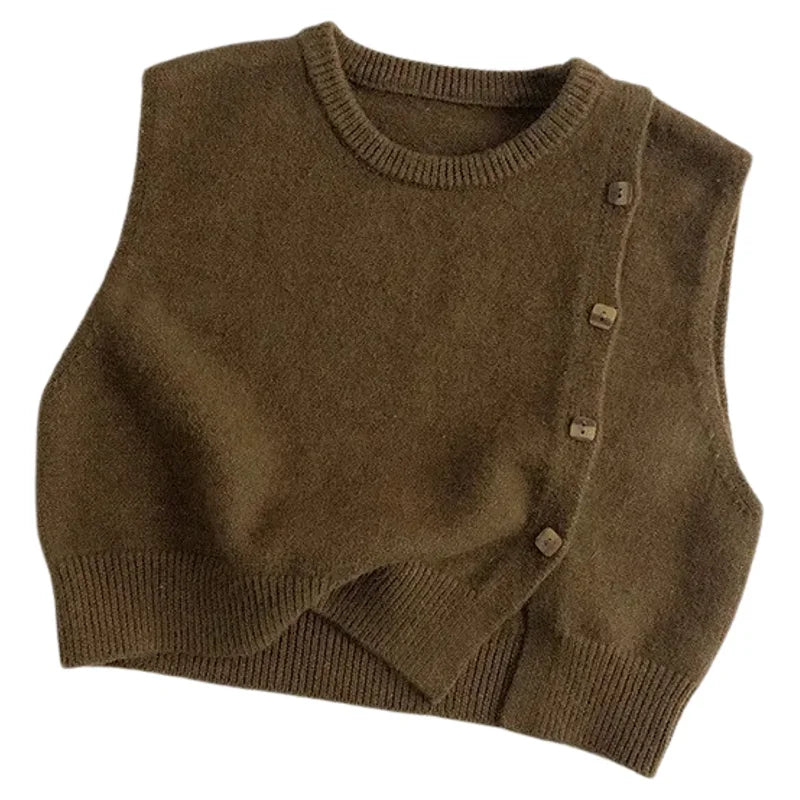 Kids Clothes Spring Autumn Children Sleeveless Knitted Vest Baby Boy Girl Fashion Pullover Vest Toddler Solid Casual Vest Coat