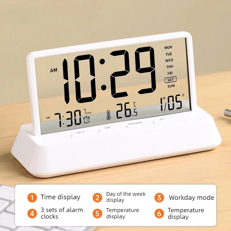 Electronic Clock New Ornaments Desktop Creative Digital Alarm Clock Living Room Calendar High-end Home Decoration