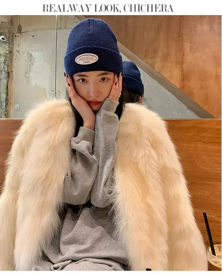 2026 New Winter Womens Faux Fur Coat Fashion Casual Imitation Fox Fur Jacket Short Loose Versatile Womens Fur Coats Top