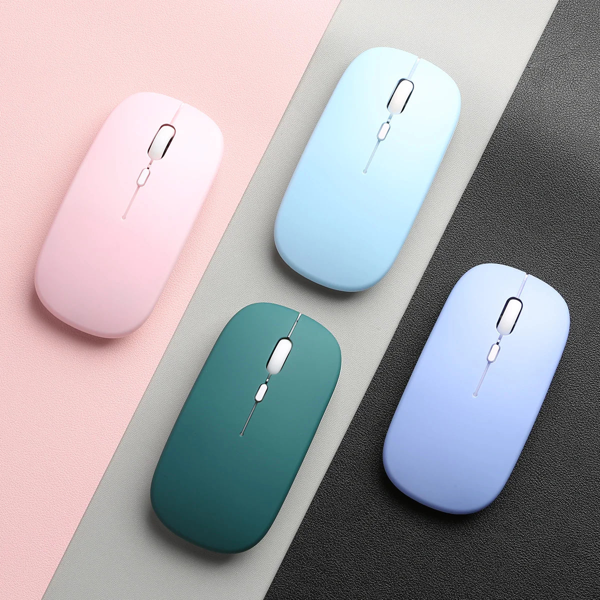 Wireless Bluetooth-compatible Mouse Portable Ergonomic Computer Mice For Laptop iPad Tablet PC Mobile Phone Office Gaming Mouse