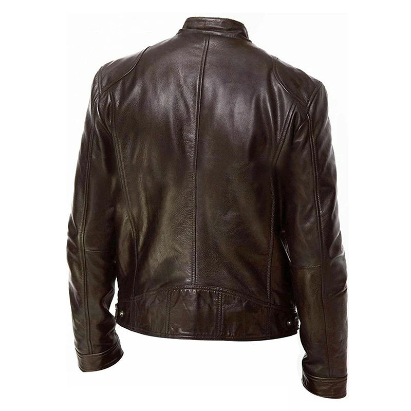 New Leather Jackets Man Bomber Motorcycle Biker Pu Leather Coat Spring Casual Loose Fit Faux Jacket Anti-wind Leather Coat Male