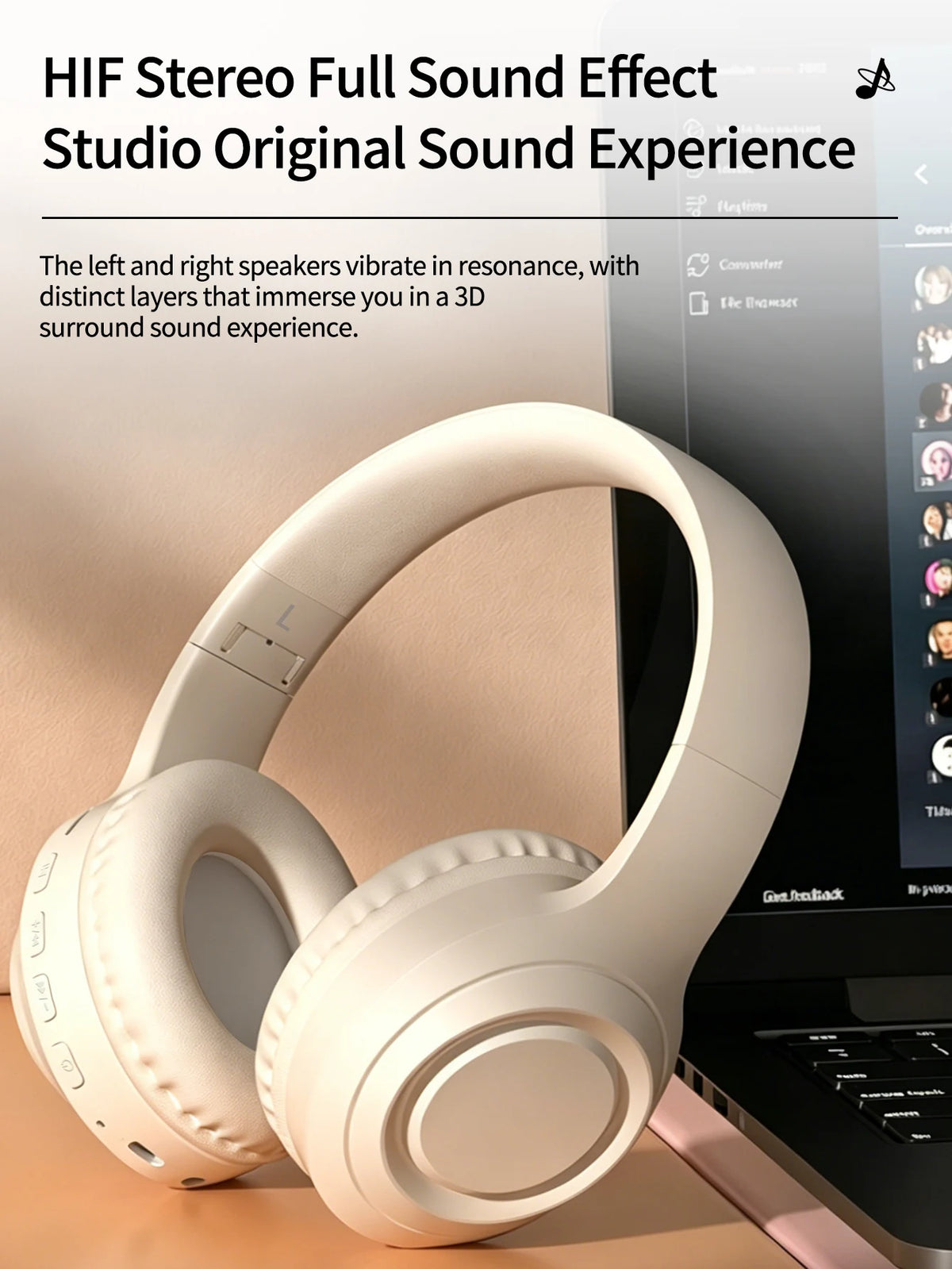 Bluetooth Over-Ear Wireless Headphones,Low Latency,Lightweight,Long Playtime Battery,Soft Memory Foam Earpads for Game & Daily A