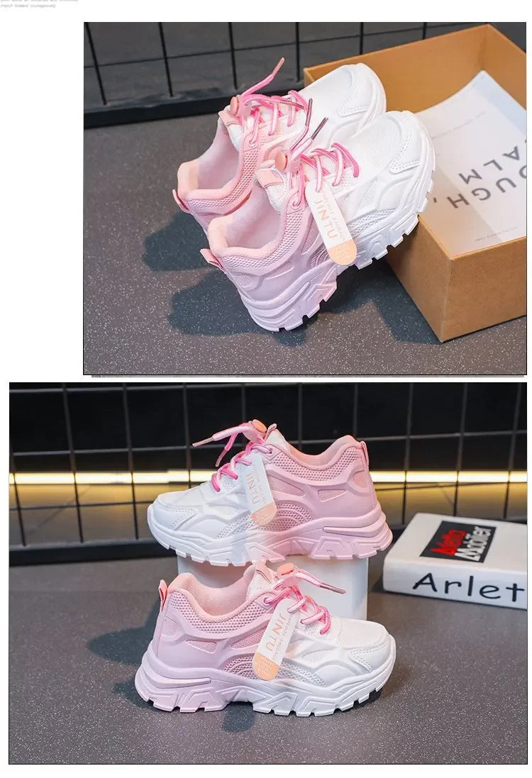 Kids Fashion Shoes For Boys Girls Toddler Boy Girl Soft Sports Shoes Children Running Sneakers Air Mesh Breathable 26-37