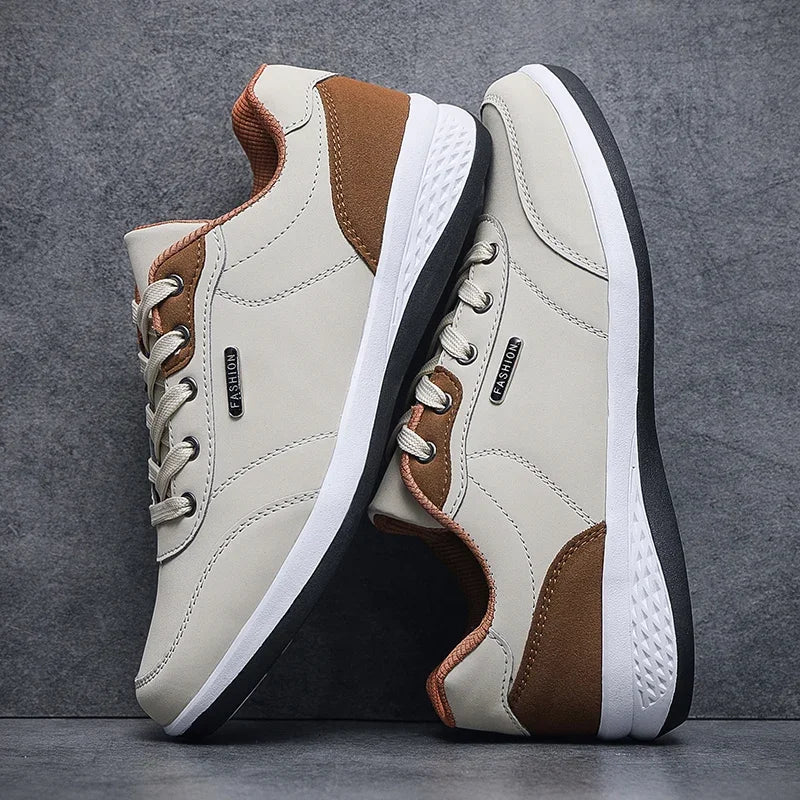 2025 Men Shoes Spring Autumn Waterproof Walking Sneakers Leisure Male Leather Sports Shoes Non-Slip Footwear Tennis for Men