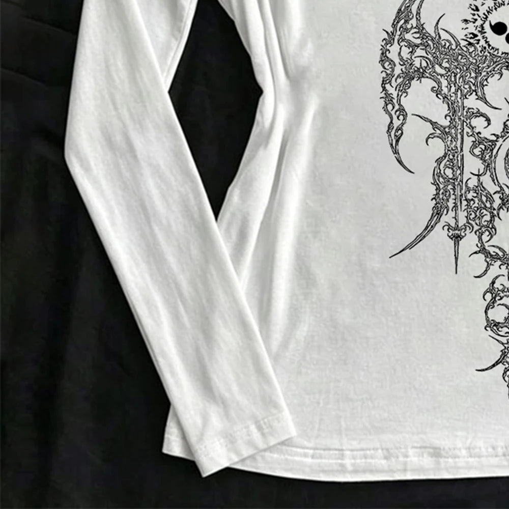 Woman Clothes for Women 2000s Clothes Y2k Tops Crop Top Women Shoujo Girl Style Kawaii Graphic T Shirts Gothic Kpop Harajuku Emo