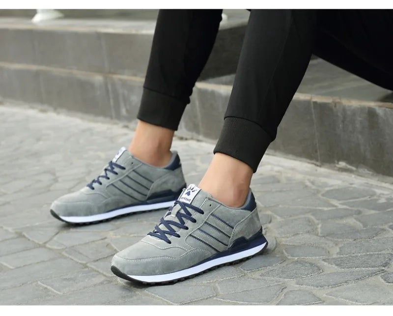 Sneakers for Men High Quality Suede Casual Shoes Luxury Tenis Shoes for Men Lace-up Flats Sport Running Shoes Кроссовки Мужские