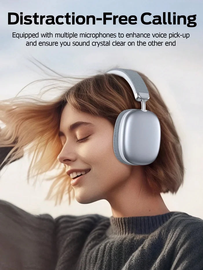 Wireless Over-Ear Headphones, 5.3 Smart Chip, Long Battery Life,HiFi Music Gaming Comfortable Mic for iPhone Android PC