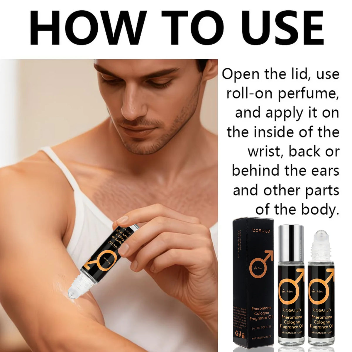 Roll-On Sexy Pheromone Perfume – Fresh &amp; Long-Lasting Fragrance Captivating Scent for Men and Women Perfect for Lovers and Dates