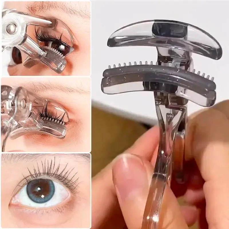 Dual-Type Eyelash Curler with Comb – Wide &amp; Partial Clip Options, Waterproof, Long-Lasting, Natural Curl, Unisex Certified