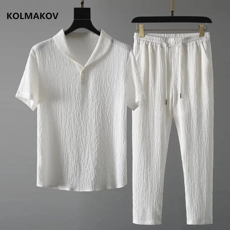 (Shirt + trousers)2026 summer men fashion classic shirt men&