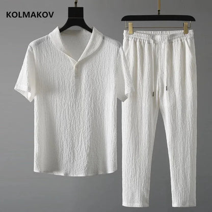 (Shirt + trousers)2026 summer men fashion classic shirt men&