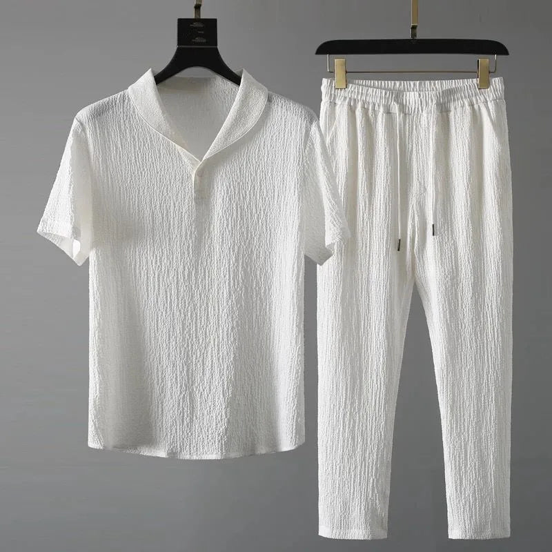 (Shirt + trousers)2026 summer men fashion classic shirt men&