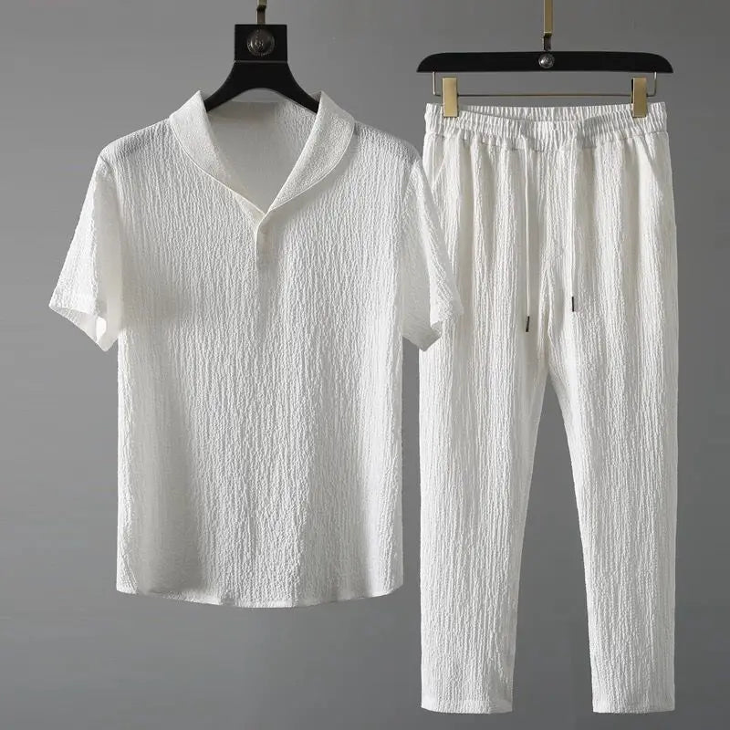 (Shirt + trousers)2026 summer men fashion classic shirt men&