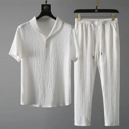 (Shirt + trousers)2026 summer men fashion classic shirt men&