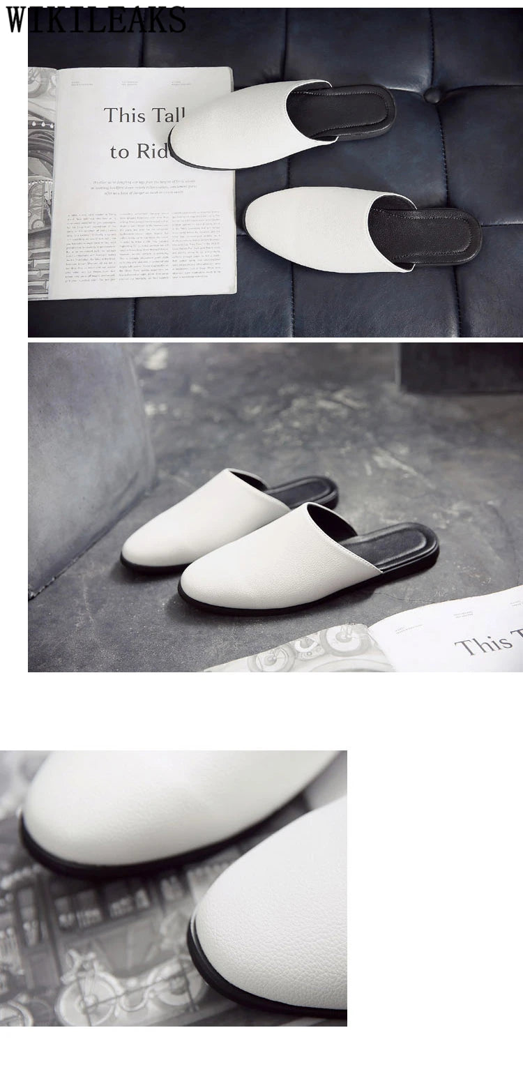 Half Shoes For Men Coiffeur Designer Shoes Men Italian Fashion Mens Shoes Casual Leather Mule Masculino Brand Tenis Masculino