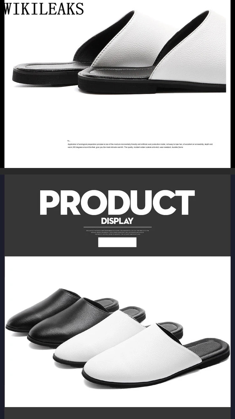 Half Shoes For Men Coiffeur Designer Shoes Men Italian Fashion Mens Shoes Casual Leather Mule Masculino Brand Tenis Masculino