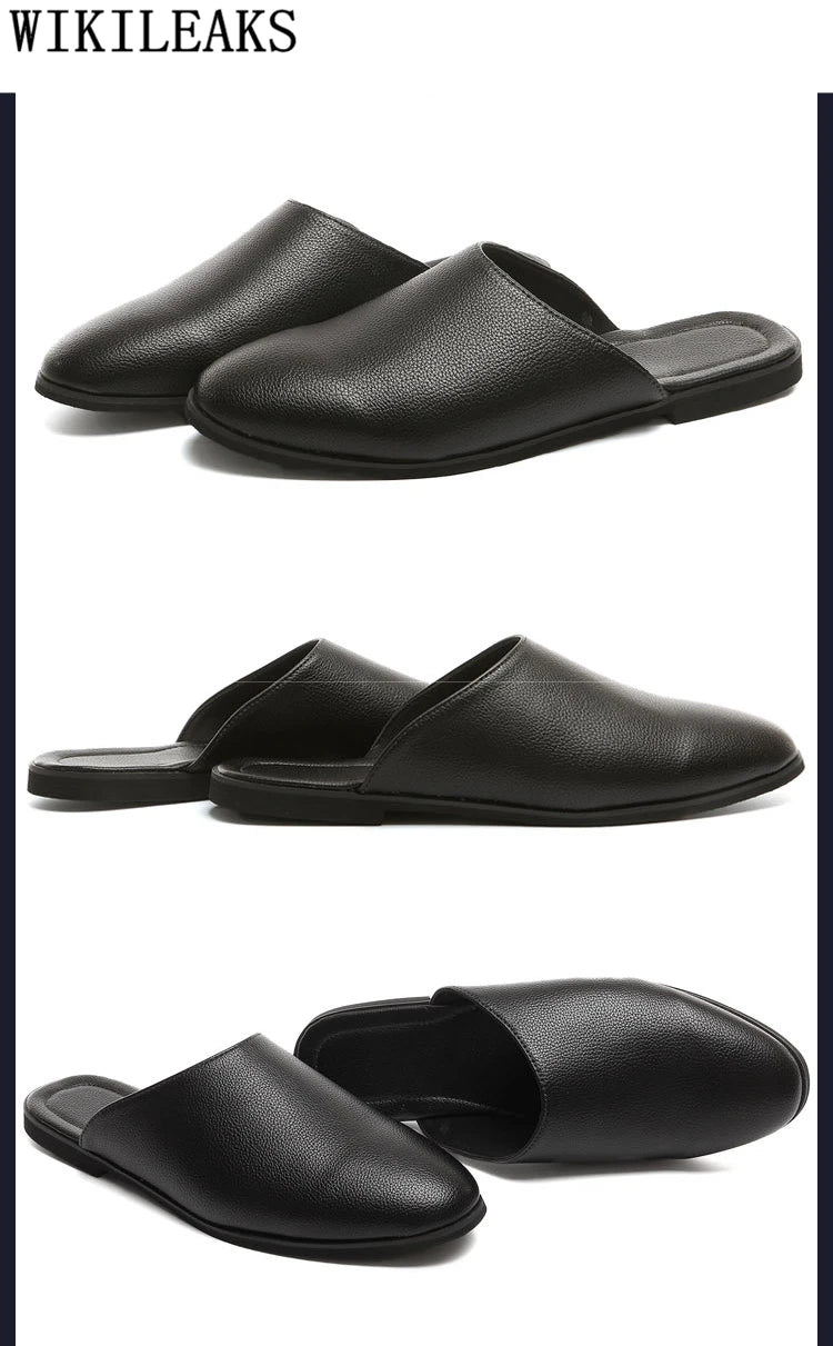 Half Shoes For Men Coiffeur Designer Shoes Men Italian Fashion Mens Shoes Casual Leather Mule Masculino Brand Tenis Masculino