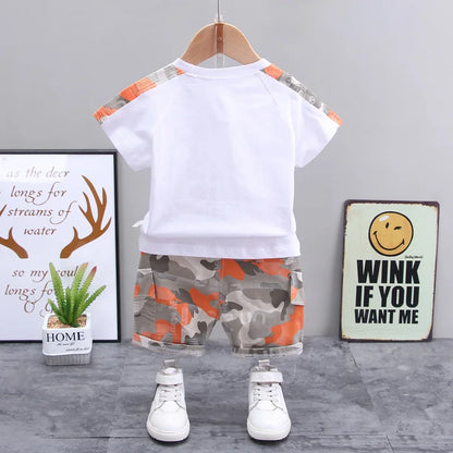Children Clothes Fashion Summer Baby Girls Clothing Boys Sports T-Shirt Shorts 2Pcs/Sets Toddler Cotton Costume Kids Tracksuits