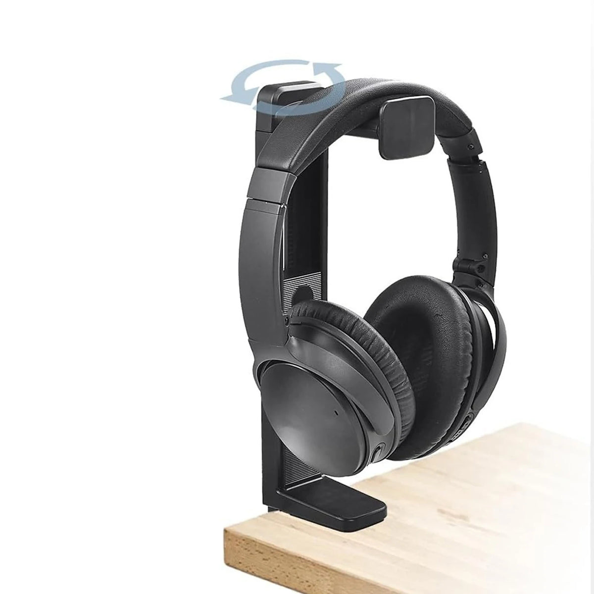 Headset Stand 2 in 1 Above &amp; Under Desk PC Gaming Headset Holder with Height Adjustable and Rotating Clamp with Cable Clip