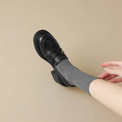 Women High Heel Shoes 2025 Retro Spring Autumn Performance Causal Women&