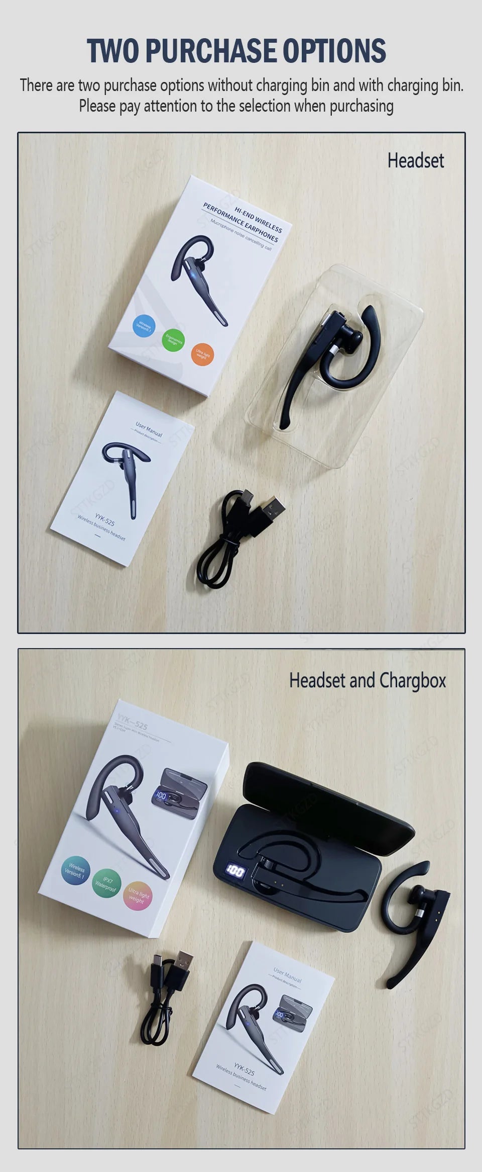 Wireless Bluetooth Headphones With Microphon Earphone ENC Noise Cancelling Handsfree Talking Headset Busines Auriculares Driving