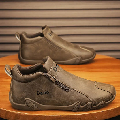 2024 New Casual Shoes for Men Luxury Round Toe Men Ankle Boots Light Slip on Walking Shoes Outdoor Comfor Men High Top Sneakers