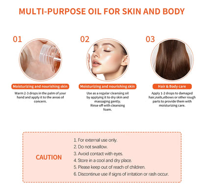 Bio Skincare Body Oil Face Body Moisturizer Vitamin A Vitamin E Exfoliate skin Improve Hair Health Fade Scars Exfoliate skin car