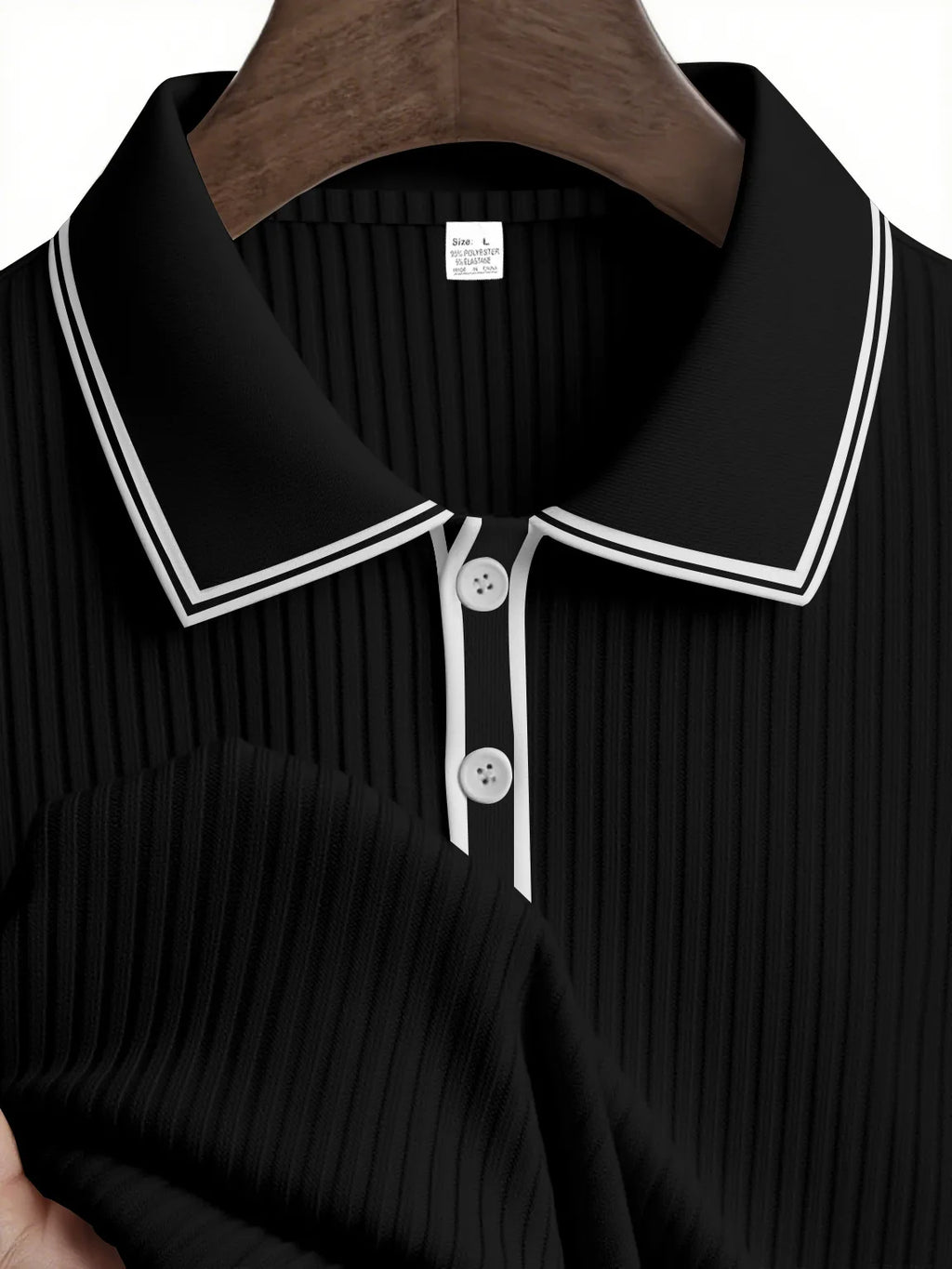 New Men's Long Sleeve Knitted Polo Shirt Classic Cotton Knit with Button Placket Business Casual & Golf Top Spring Autumn Shirts