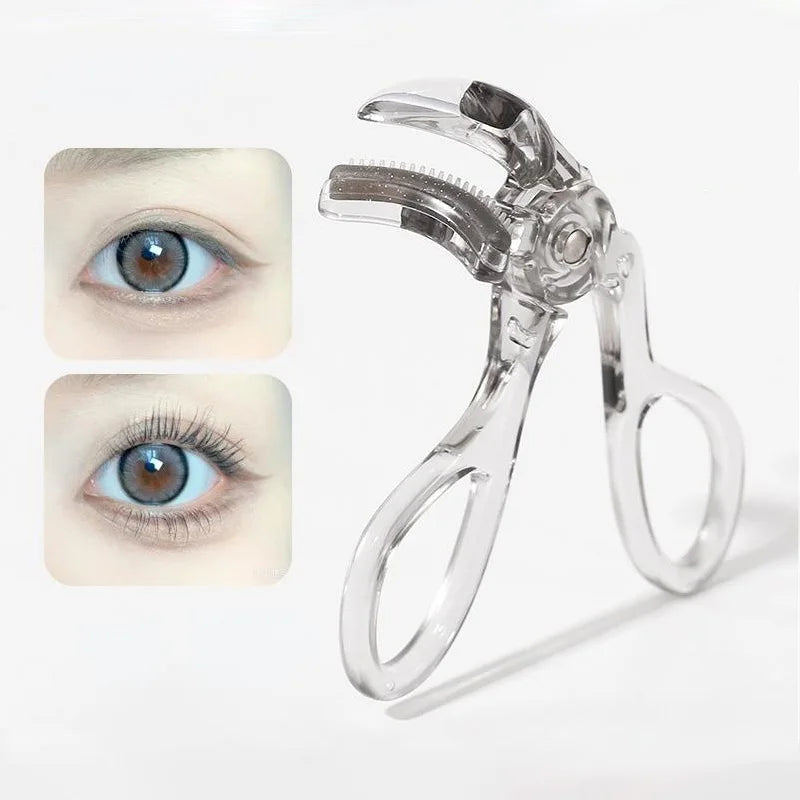 Dual-Type Eyelash Curler with Comb – Wide &amp; Partial Clip Options, Waterproof, Long-Lasting, Natural Curl, Unisex Certified