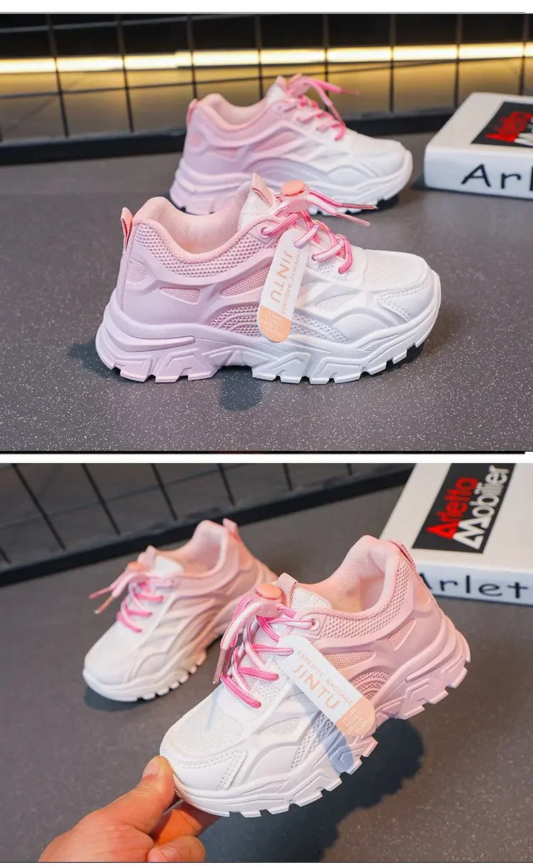 Kids Fashion Shoes For Boys Girls Toddler Boy Girl Soft Sports Shoes Children Running Sneakers Air Mesh Breathable 26-37