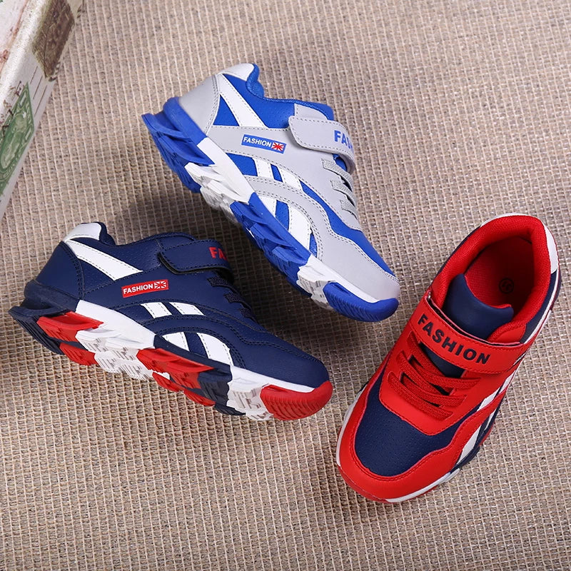 Kids Fashion Sneakers Outdoor Sport Boys Tennis  Comfort Leather Running Shoes Lightweight  Children&