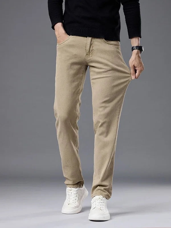 Slim Fit Straight Leg Jeans Men's Summer New Style High End Thin Denim Pants Versatile Casual Wear Breathable Wear Resistant