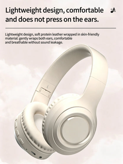Bluetooth Over-Ear Wireless Headphones,Low Latency,Lightweight,Long Playtime Battery,Soft Memory Foam Earpads for Game &amp; Daily A