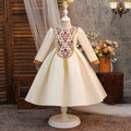 Kids Muslim Clothes Girls Long Sleeve Dressfashion Splice Print Robe Ramadan Party Dresses Dubai Morocco Gown for Birthday Gifts