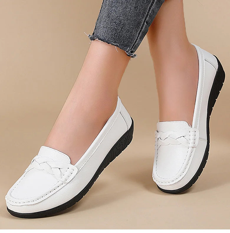 Woman Shoes 2025 New Soft Leather Flat Shoes Women&