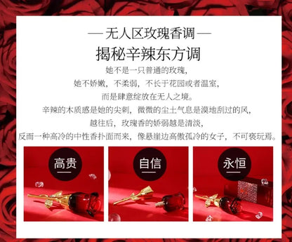 50ml Women EDP Perfume Midnight Rose Long Last Elegant Floral Fragrance Creative Red Rose Shaped Bottle Lady Romantic Gift