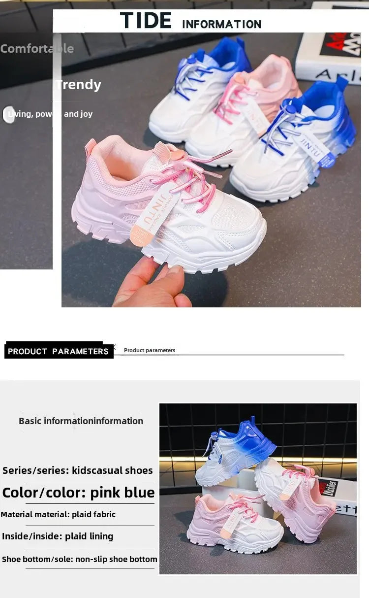 Kids Fashion Shoes For Boys Girls Toddler Boy Girl Soft Sports Shoes Children Running Sneakers Air Mesh Breathable 26-37
