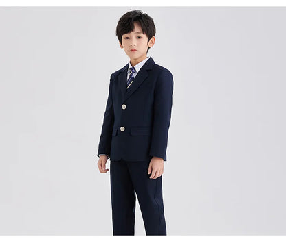Children School Uniform Girls Jacket Pleated Skirts Suits Boys British Student Blazers Pants Kids Formal Dress Class Clothes Set