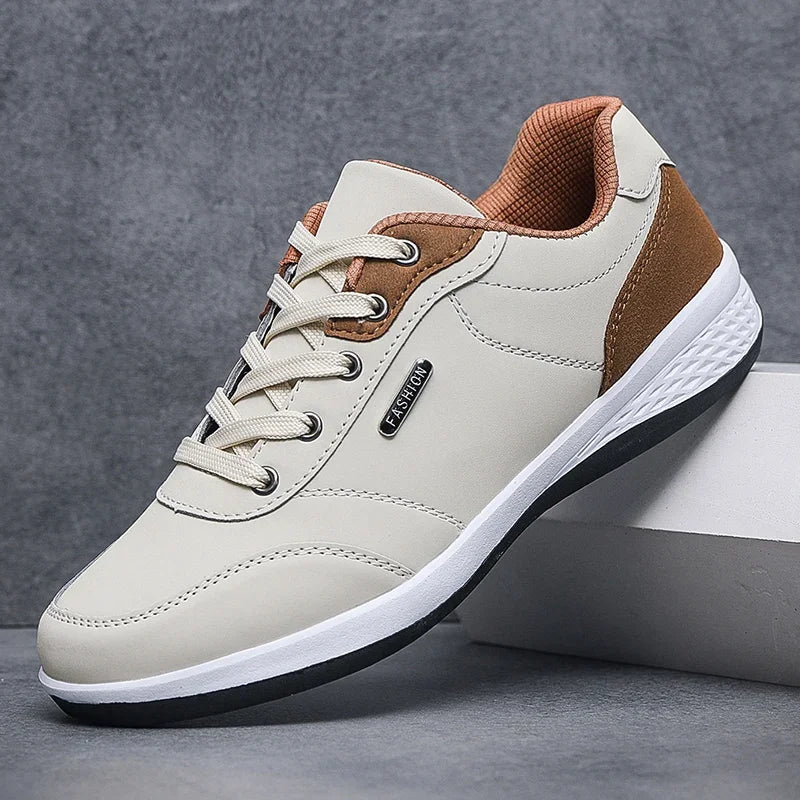 2025 Men Shoes Spring Autumn Waterproof Walking Sneakers Leisure Male Leather Sports Shoes Non-Slip Footwear Tennis for Men